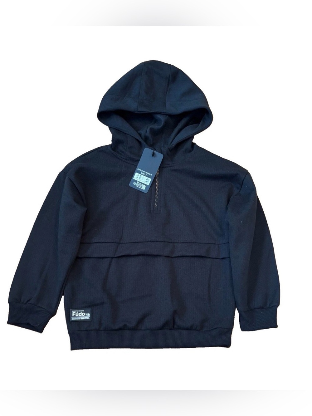 Fudo Boys Quarter Zip Hoodie - Black - Size 7